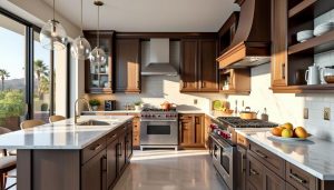 kitchen with wooden cabinets